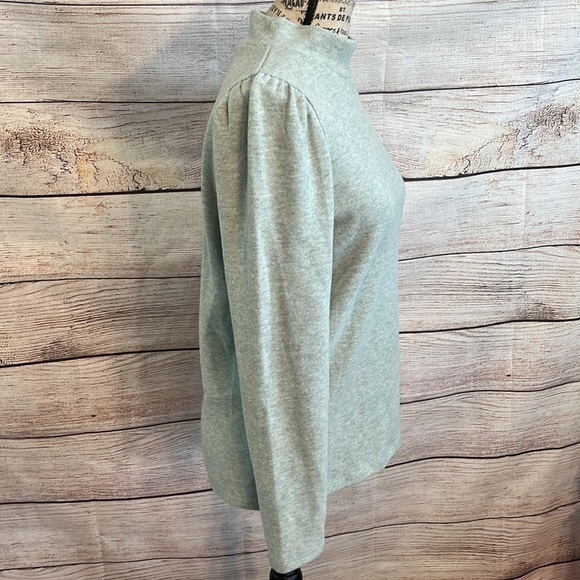 Madewell Resourced Plush MockNeck Top NWT Puff Sleeve Fitted Cotton Size Small - Picture 5 of 12